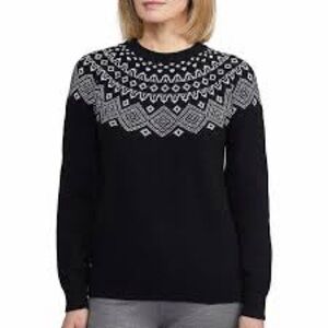 Sunice Stormpack Women’s Black Fair Isle Crew neck wool blend sweater in S